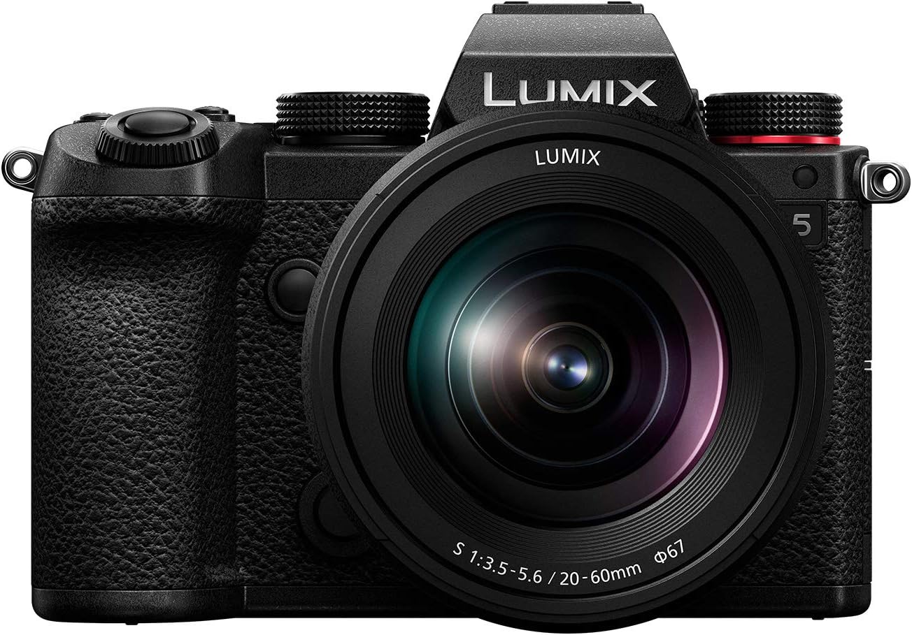 Panasonic LUMIX S5 Full Frame Mirrorless Camera, 4K 60P Video Recording with Flip Screen & WiFi, LUMIX S 20-60mm F3.5-5.6 Lens, L-Mount, 5-Axis Dual I.S., DC-S5KK (Black)