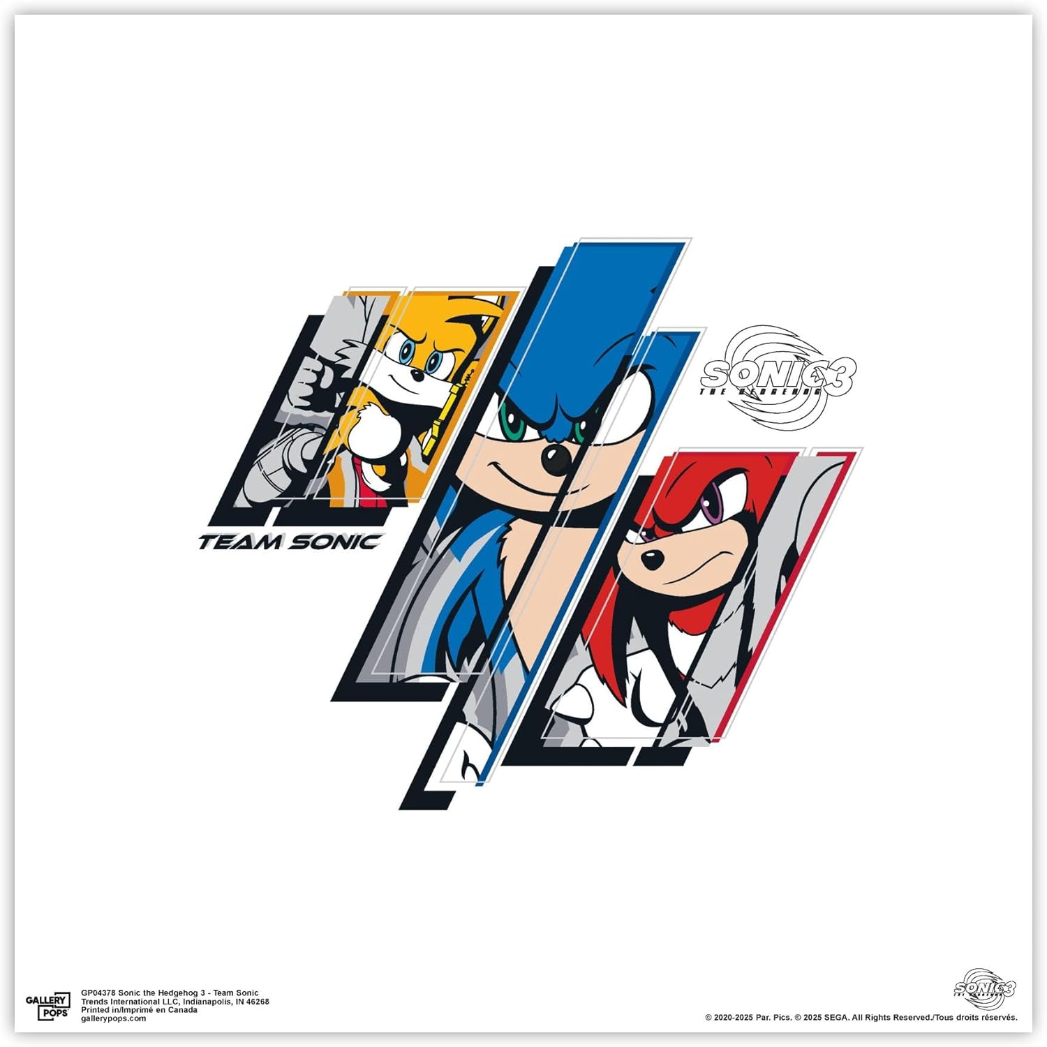 Trends International Gallery Pops Sonic the Hedgehog 3 – Team Sonic Wall Art, 12″ x 12″ Gallery Pops Wall Art, Unframed Version