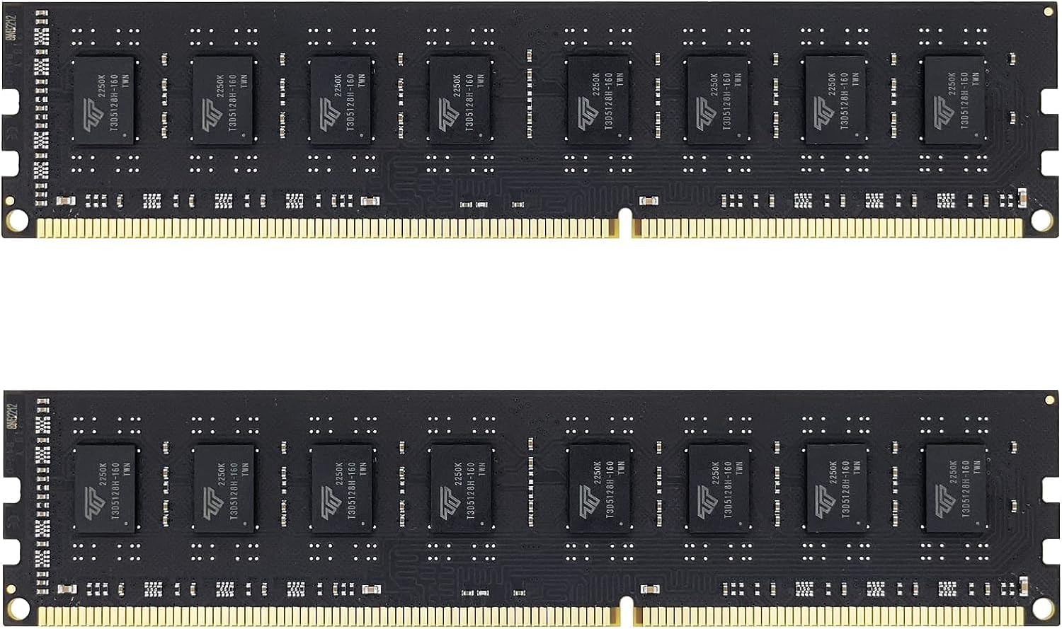 Timetec 16GB KIT(2x8GB) DDR3 / DDR3L 1333MHz PC3-10600 Non-ECC Unbuffered 1.5V / 1.35V CL9 2Rx8 Dual Rank 240 Pin UDIMM PC Desktop Computer Memory RAM Module Upgrade (16GB KIT(2x8GB))