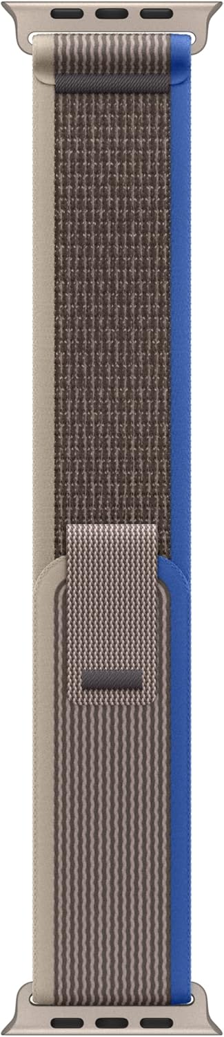 Apple Watch Band – Trail Loop (49mm) – Blue/Gray with Rugged Titanium Finish – S/M