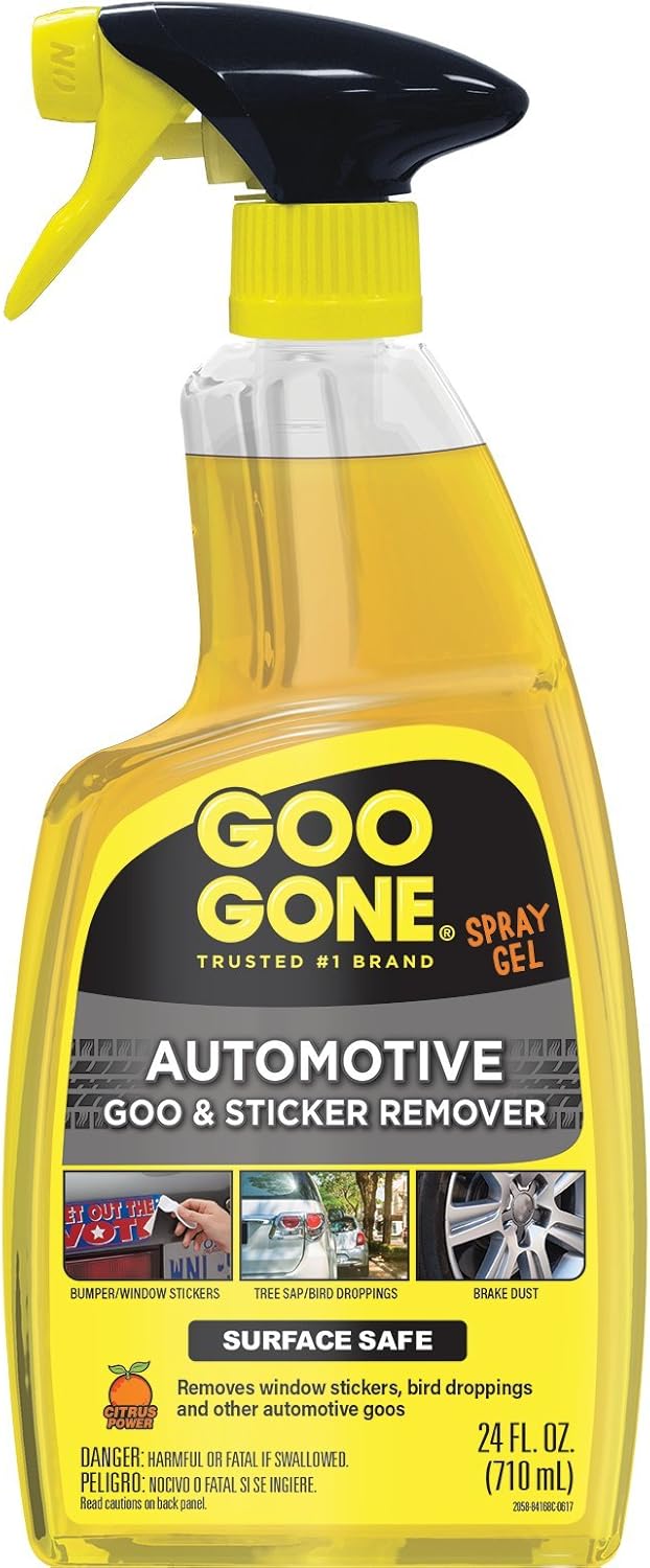 Goo Gone Automotive Cleaner – 24 Ounce – Bumper Stickers, Gum, Bird Droppings, Tree Sap, Spray Paint, Brake Dust and Asphalt