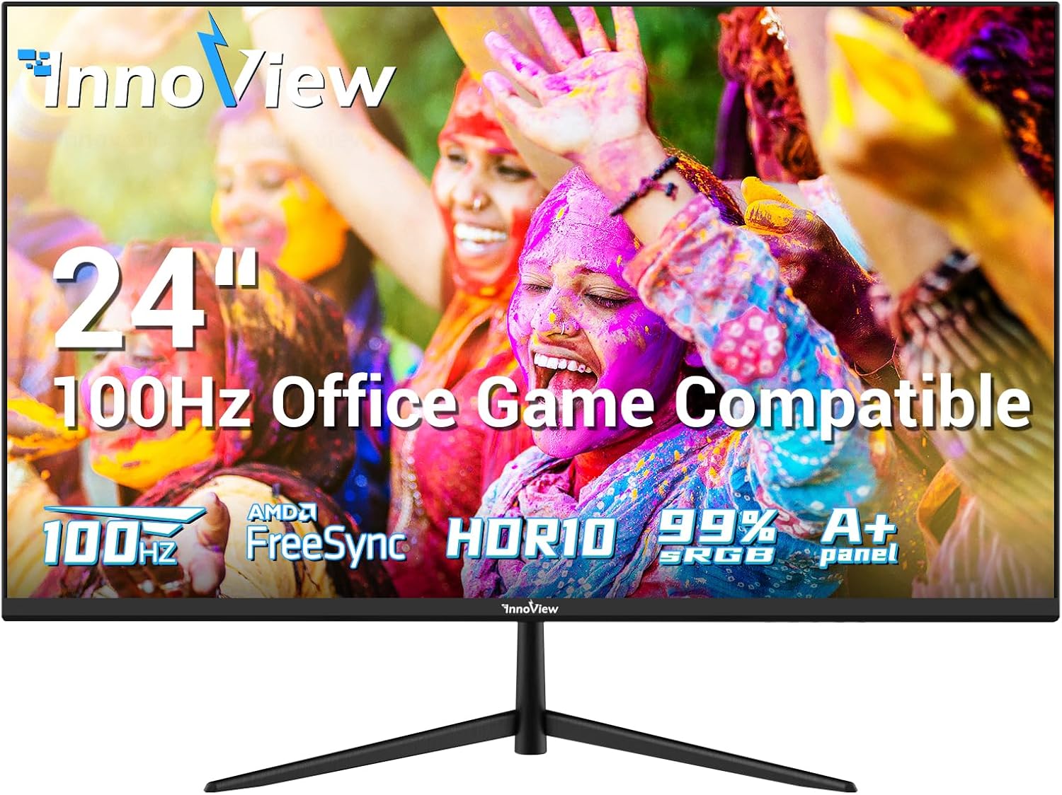 InnoView 24 Inch FHD 100HZ Eyes Care Built-in Speakers Frameless 4000:1 Contrast Ratio Ultra Thin Bezel Professional Computer Office Gaming Monitor