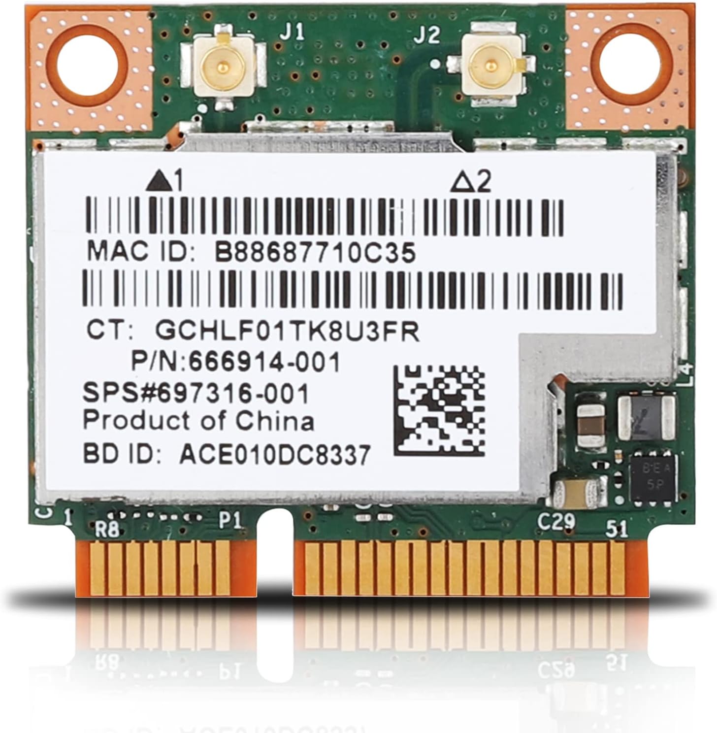 Mini PC-E Network Card,Bluetooth 4.0 300Mbps 2.4 and 5 GHz Dual-Band PCI-E LAN Card,Suitable for Broadcom BCM943228HMB,Suitable for 2000/XP/VISTA/7