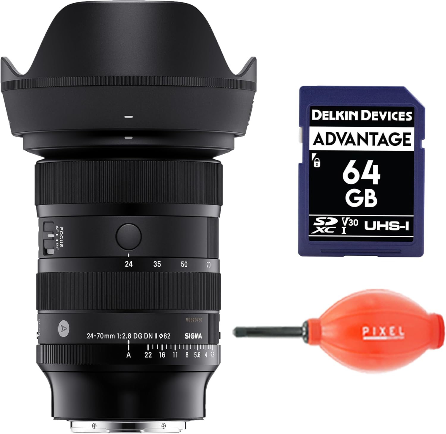 Sigma 24-70mm f/2.8 DG DN II Art Lens for Sony E Mount with Pixel Advanced Accessories & Travel Bundle | 57A965 | Extended 3 Years Sigma Warranty |Sigma 24-70mm f/2.8 DG DN II Art