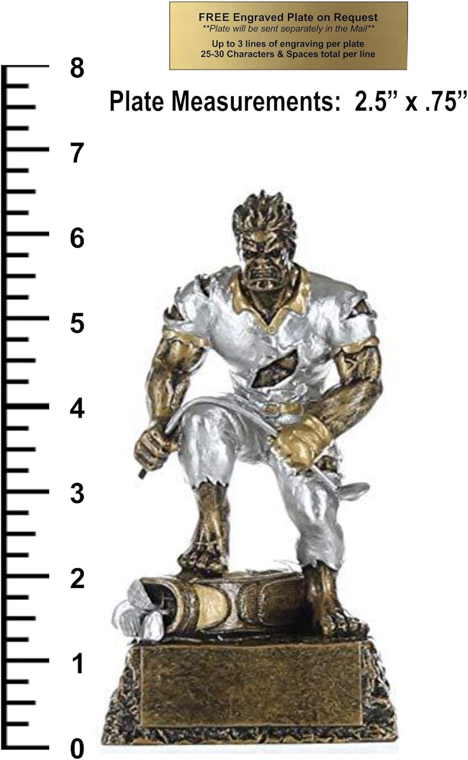 Decade Awards Frustrated Monster Golfer Trophy – 6.5 Inch Tall | Golfing Beast Award | Monstrous Golf Trophy – Engraved Plate on Request