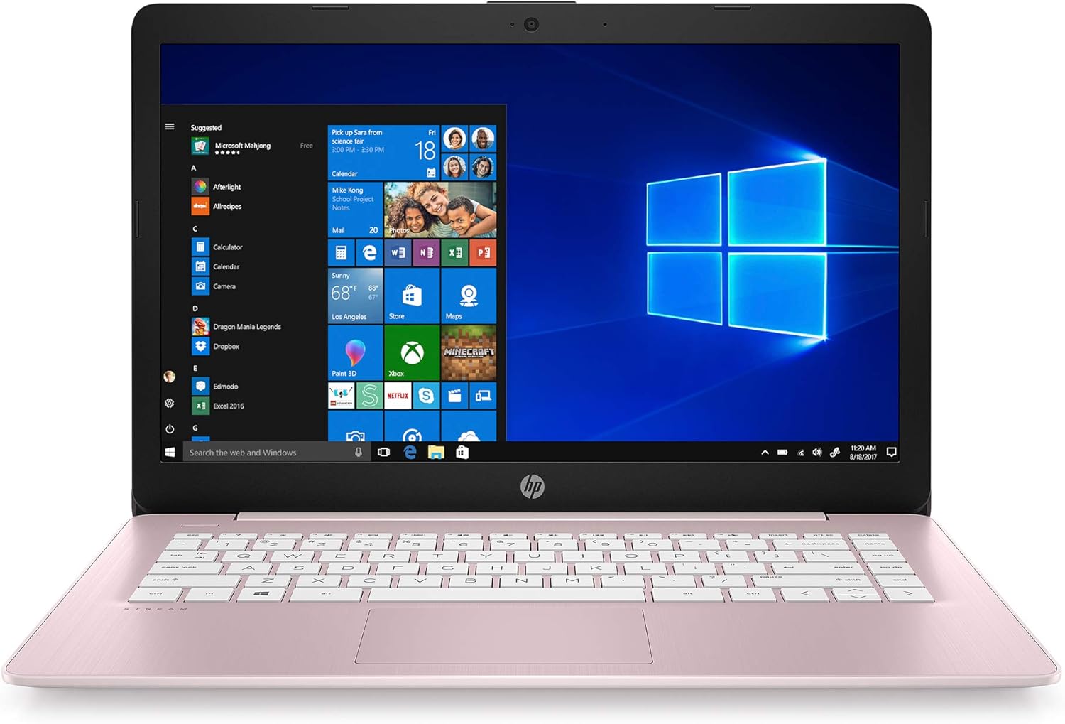 HP Stream 14″ HD WLED-backlit Laptop, Intel Celeron N4000, 4GB DDR4, 64GB eMMC, WiFi, Bluetooth, Webcam, HDMI, Windows 10 S, Microsoft Office 365 and 1TB OneDrive Cloud Storage, 64GB ABYS MicroSD Card