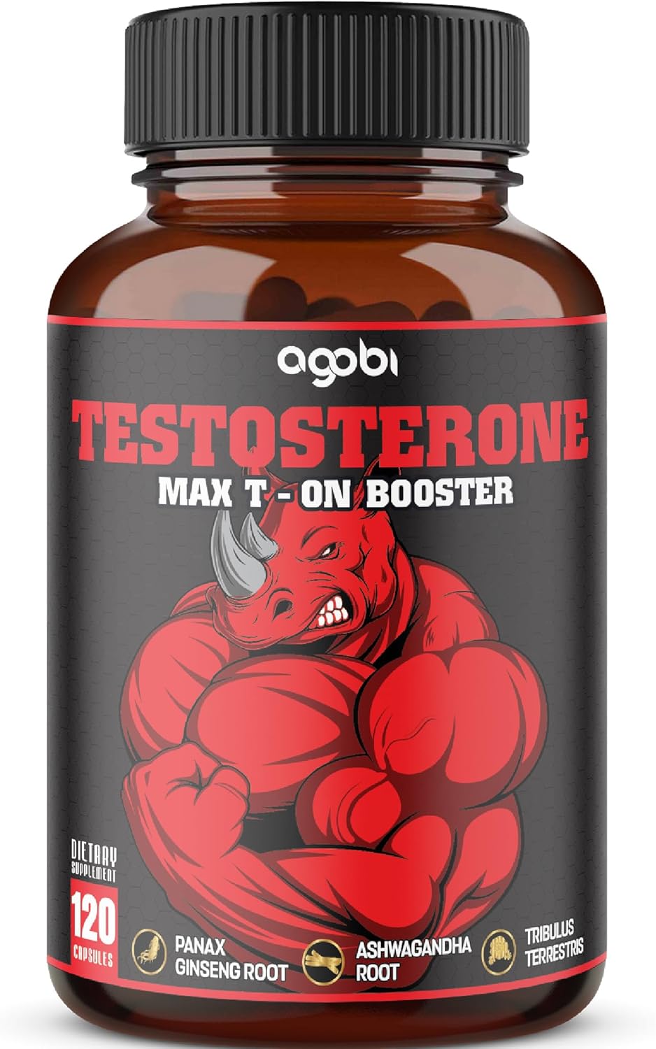 agobi 11in1 Testosterone Supplement for Men from Herbal Extract 14000mg Equivalent – Endurance, Drive, and Body Support 120 Vegan Capsules for 2 Months