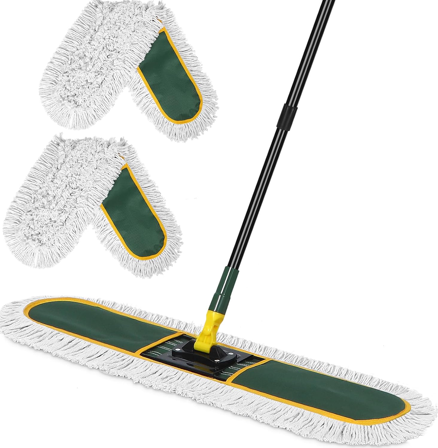 36″ Commercial Dust Mop for Floor Cleaning with Replacement Mop Pads, Heavy Duty Industrial Large Floor Wet Dry Mop for Cleaning Office Garage Hardwood Warehouse Factory Mall