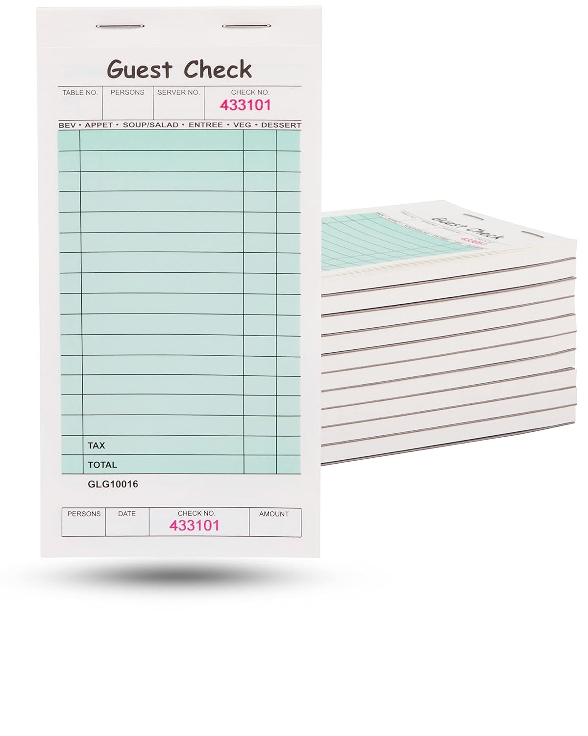 BOGO 10-Pack of 50 Page Guest Checks for Professional Restaurants | Guest Checks Books for Servers | Server Note Pads | Guest Checks Pads – 7″ x 3.6″