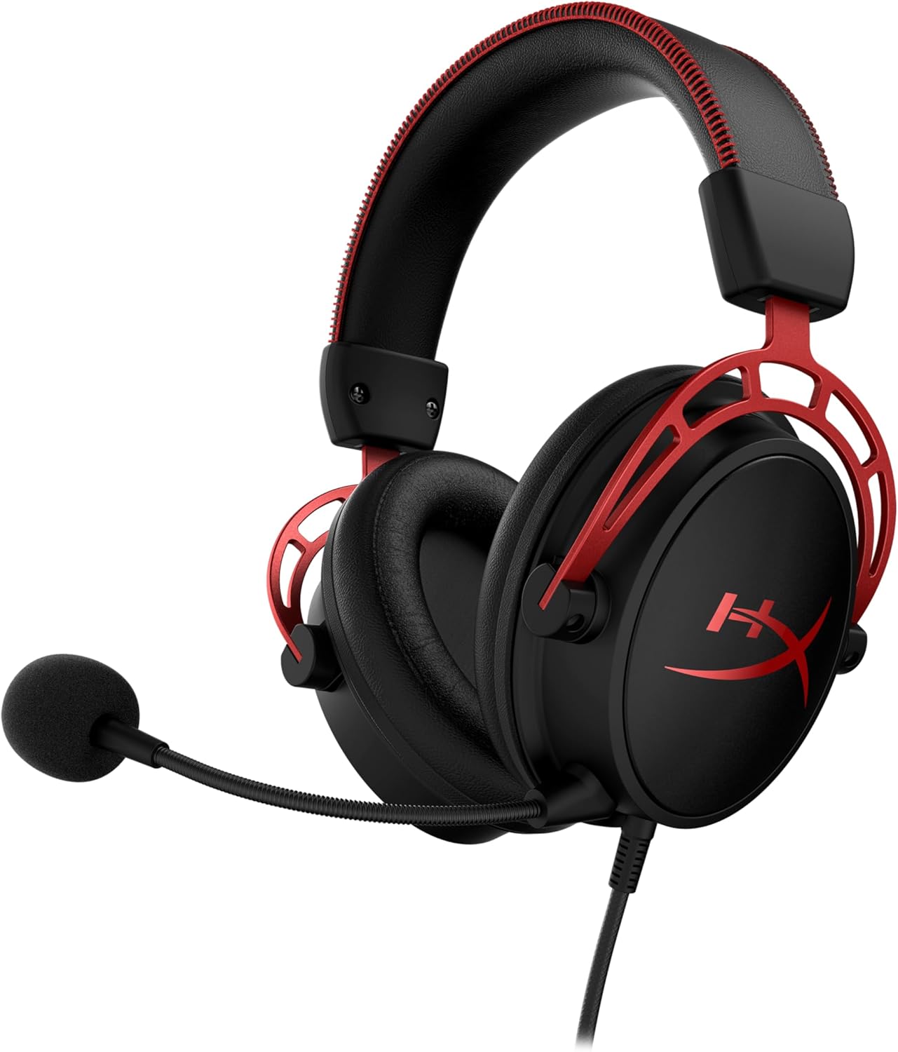 HyperX Cloud Alpha – Gaming Headset, Dual Chamber Drivers, Legendary Comfort, Aluminum Frame, Detachable Microphone, Works on PC, PS4, PS5, Xbox One/ Series X|S, Nintendo Switch and Mobile – Red