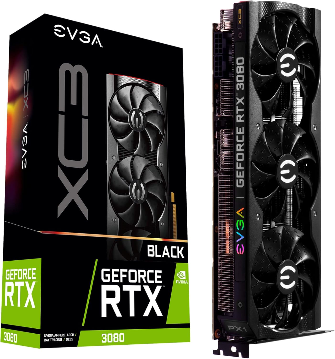 EVGA 10G-P5-3881-KR GeForce RTX 3080 XC3 BLACK GAMING, 10GB GDDR6X, iCX3 Cooling, ARGB LED (Renewed)