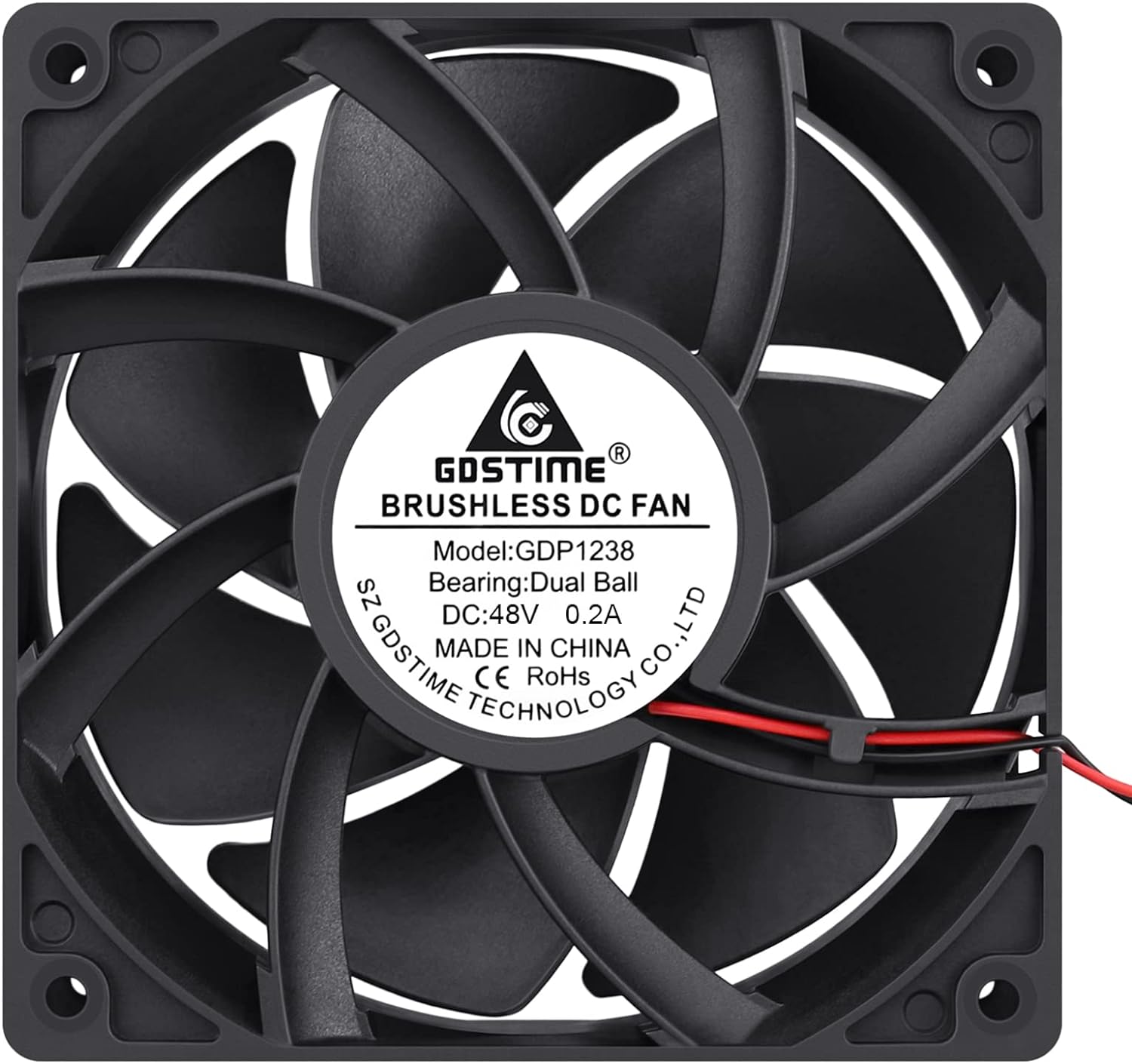 GDSTIME 1238 48V Fan, 120mm x 38mm Dual Ball Bearings DC Brushless Cooling Fan