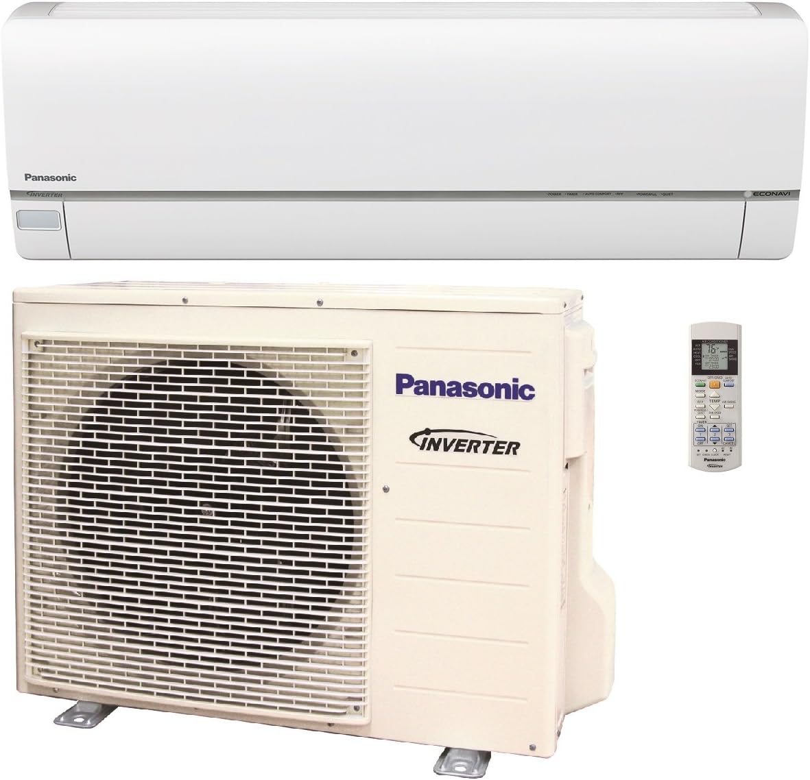 Panasonic Exterios XE 9,000 BTU Ductless Mini Split Air Conditioning and Heating System, Indoor and Outdoor Set with Wireless Remote (208/230V)