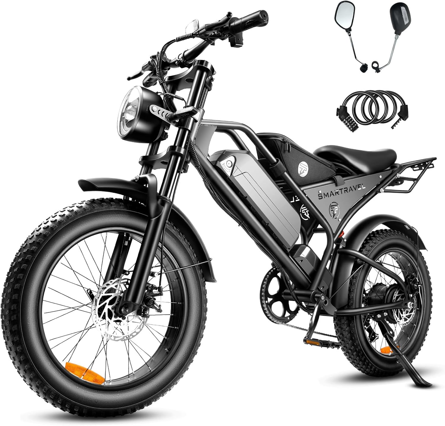 Electric Bike 1000W Peak Brushless Motor with 15Ah Battery,Shimano 7 Speed Gears,Up to 28MPH E Bike for Commute Mountain Beach Snow Riding,20″ Fat Tire for Adults,DK400