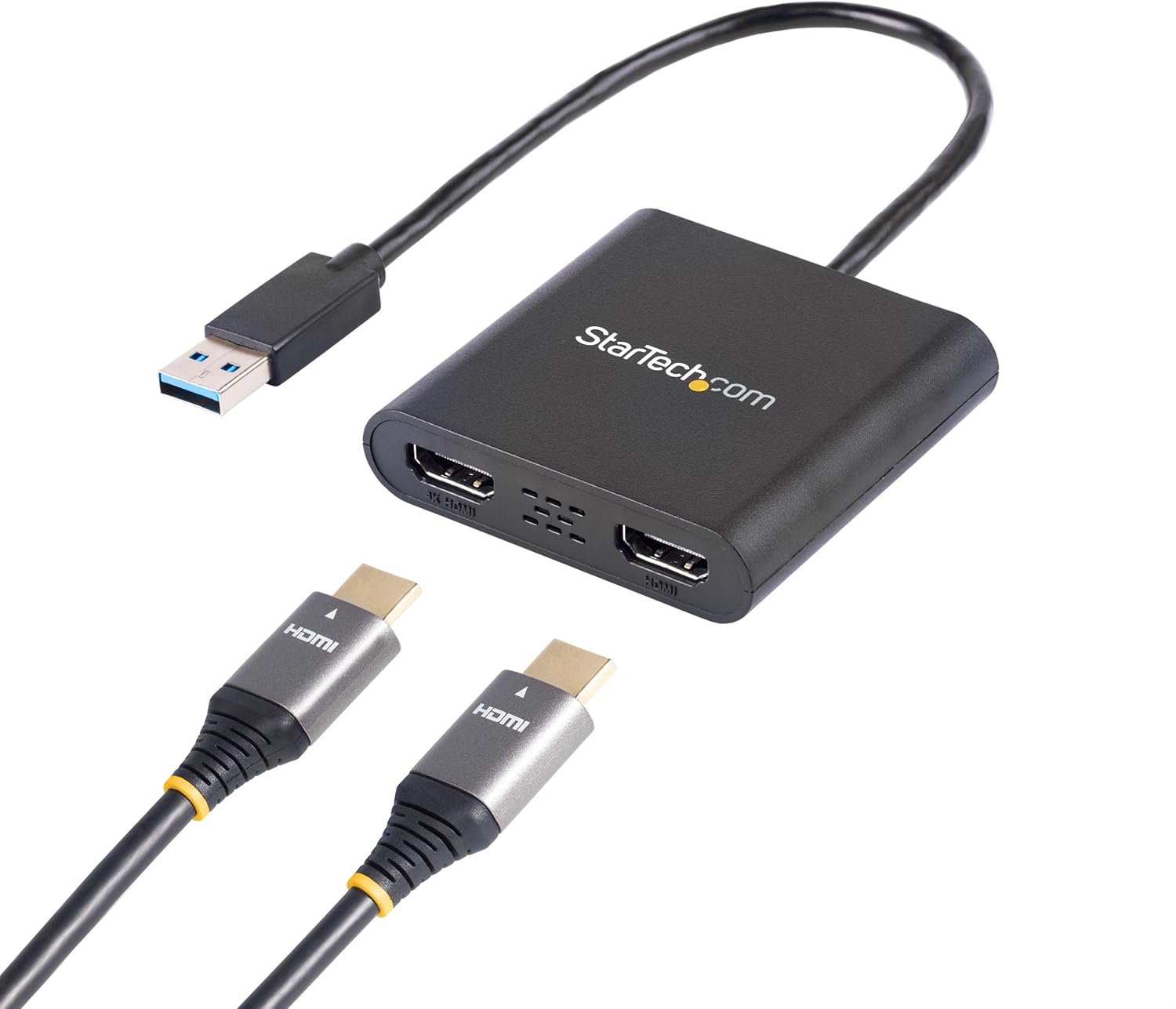 StarTech.com USB 3.0 to Dual HDMI Adapter, USB to 2x HDMI Monitor Converter for Windows, TAA (no support for macOS/ChromeOS/Linux)