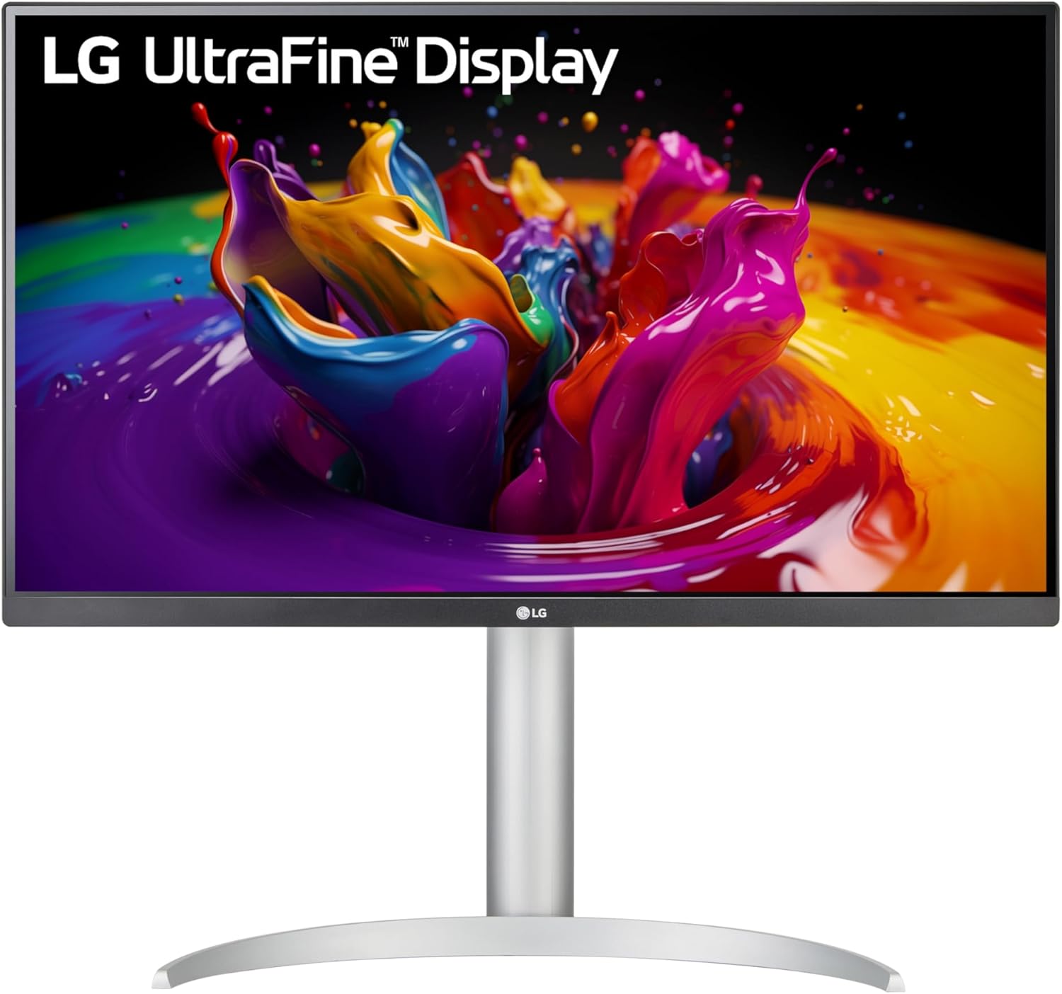 LG 27UP850-W Monitor 27” UHD (3840 x 2160) IPS Display, VESA DisplayHDR 400, DCI-P3 95% Color Gamut, USB-C,3-Side Virtually Borderless Display, Height/Pivot/Tilt Adjustable Stand – Silver