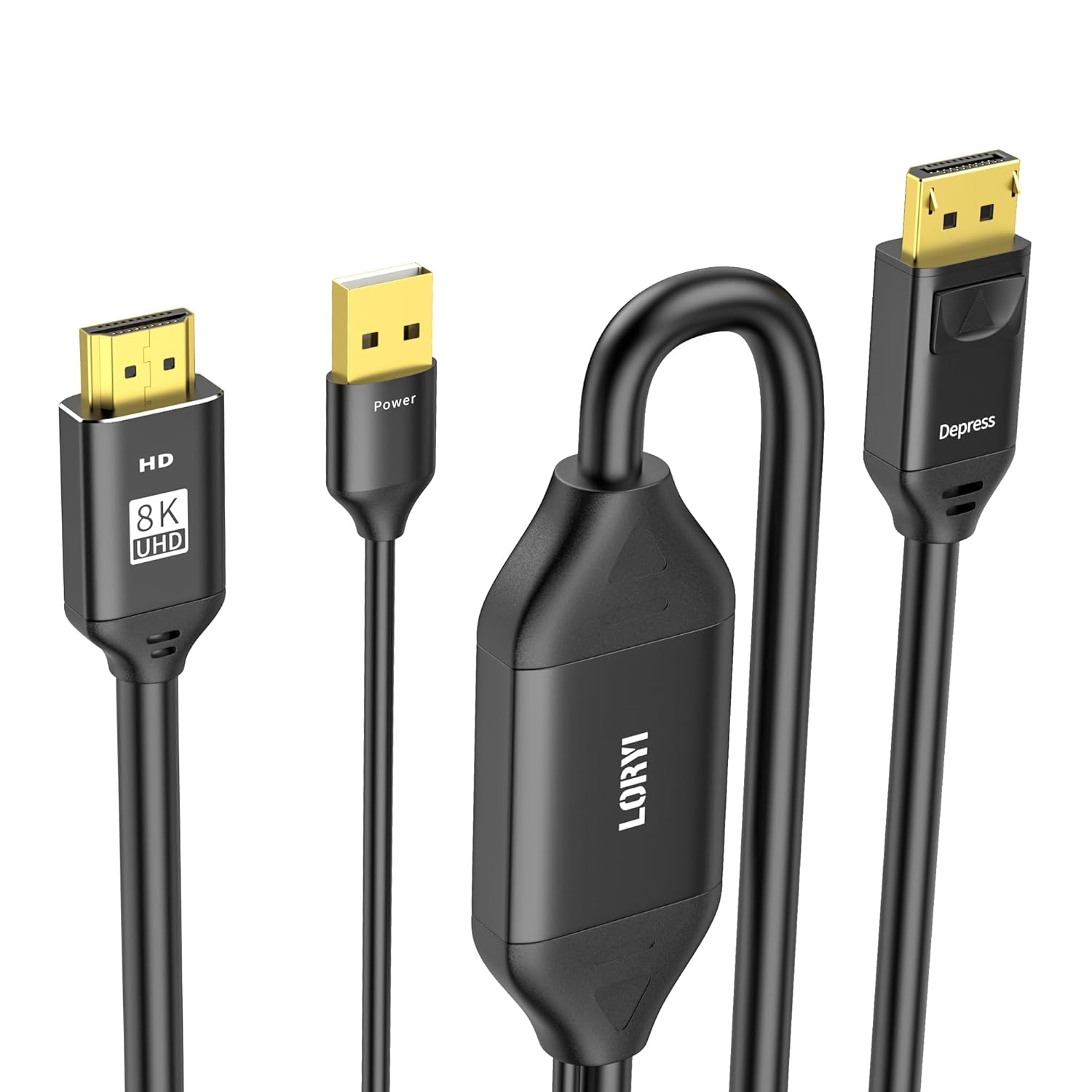 8K HDMI to DisplayPort Cable 4K@120Hz(2K@144),HDMI 2.1 to DisplayPort 1.4 Adapter Cable for Xbox Series X,PS4,PS5,PS4 Pro,HDMI to Display Port 6.6ft,Unidirectional HDMI to DP