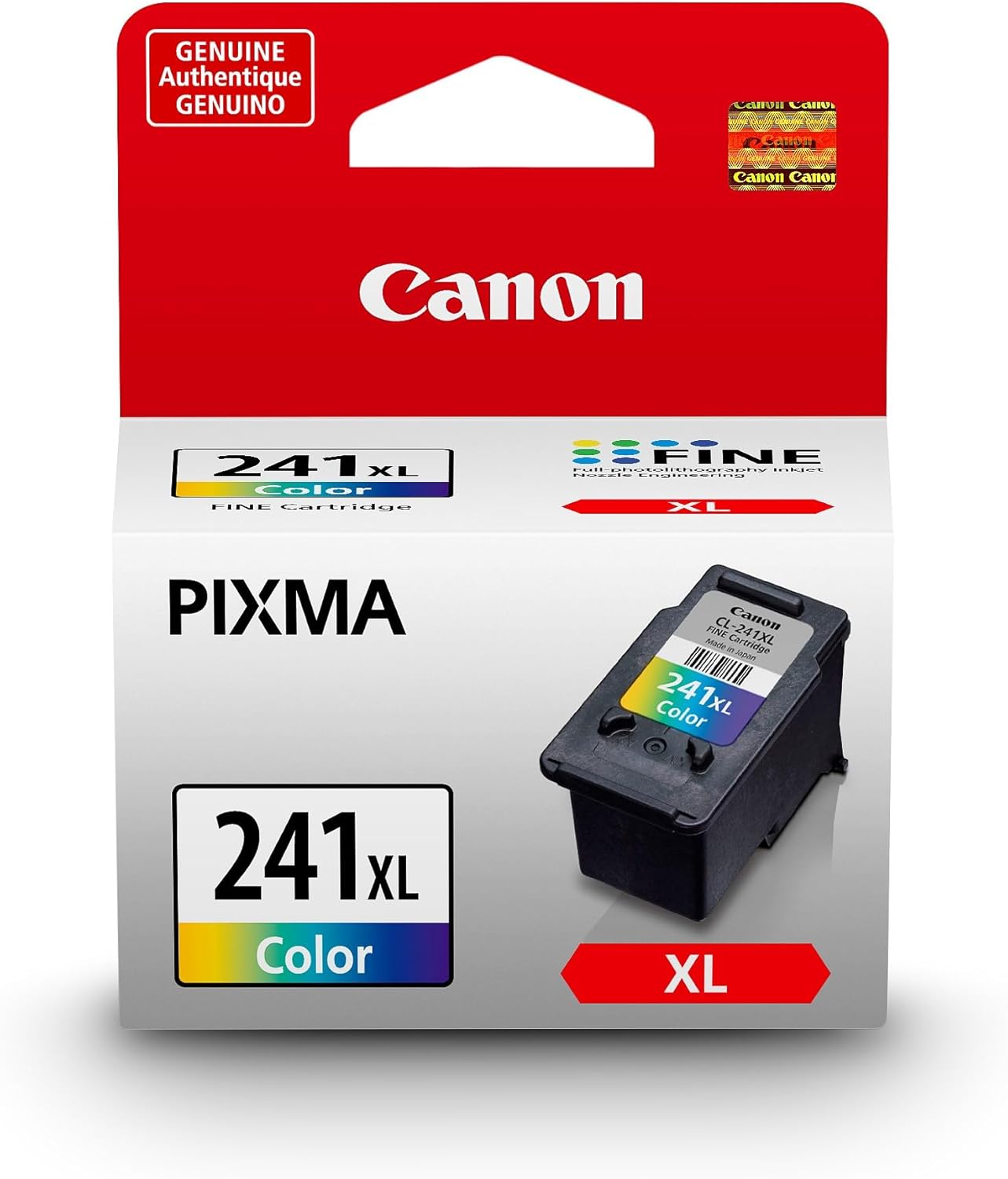 Canon CL-241 XL Genuine Color Ink Cartridge, Compatible with MG2120/3120/4120, MX512/432/472/372/392/522/532/452, MG2220/3220/4220/3520/3620, TS5120