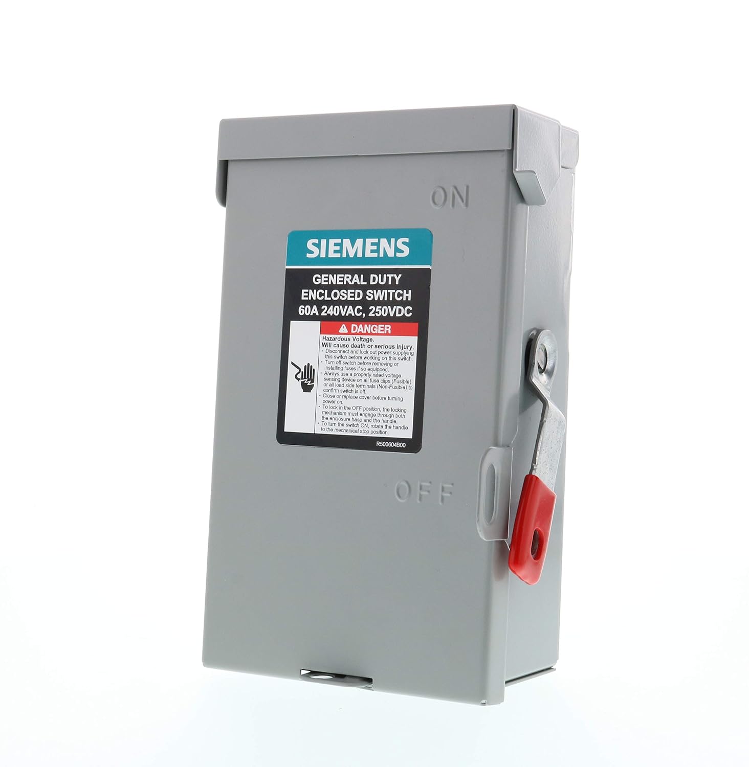 SIEMENS 3P 60A 240V General Duty Safety Switch Indoor, Non-Fusible