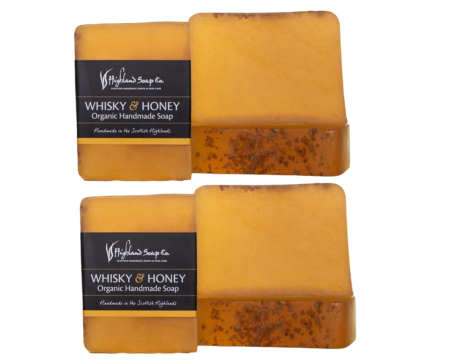 The Highland Soap Company, Organic Vegetable Oil Handmade Glycerin Soap, 5.3oz (Whisky & Honey) (Pack of 2)