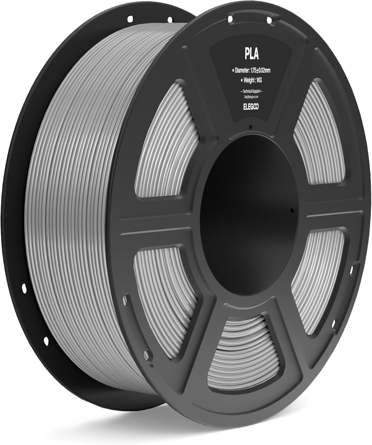 ELEGOO PLA Filament 1.75mm Gray 1KG, 3D Printer Filament Dimensional Accuracy +/- 0.02mm, 1kg Spool(2.2lbs) Fit Most FDM 3D Printers