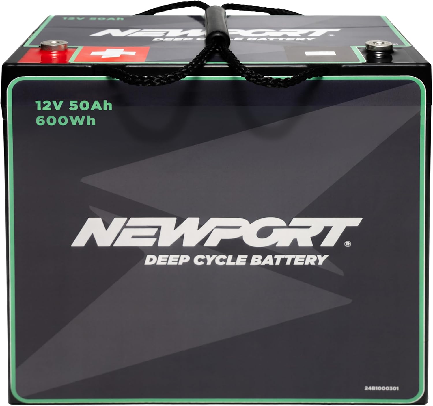 Newport 12V50Ah Deep Cycle Heavy-Duty Marine Battery, Lightweight & Sealed AGM, Trolling Motor Compatible