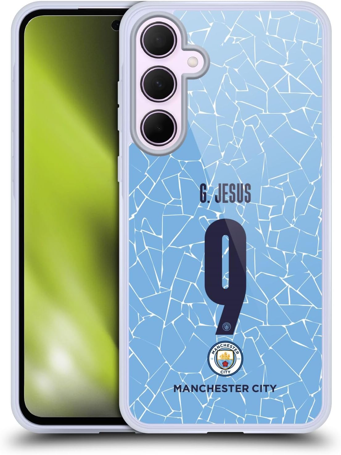 Head Case Designs Officially Licensed Manchester City Man City FC Gabriel Jesus 2020/21 Players Home Kit Group 1 Soft Gel Case Compatible with Samsung Galaxy A35 5G