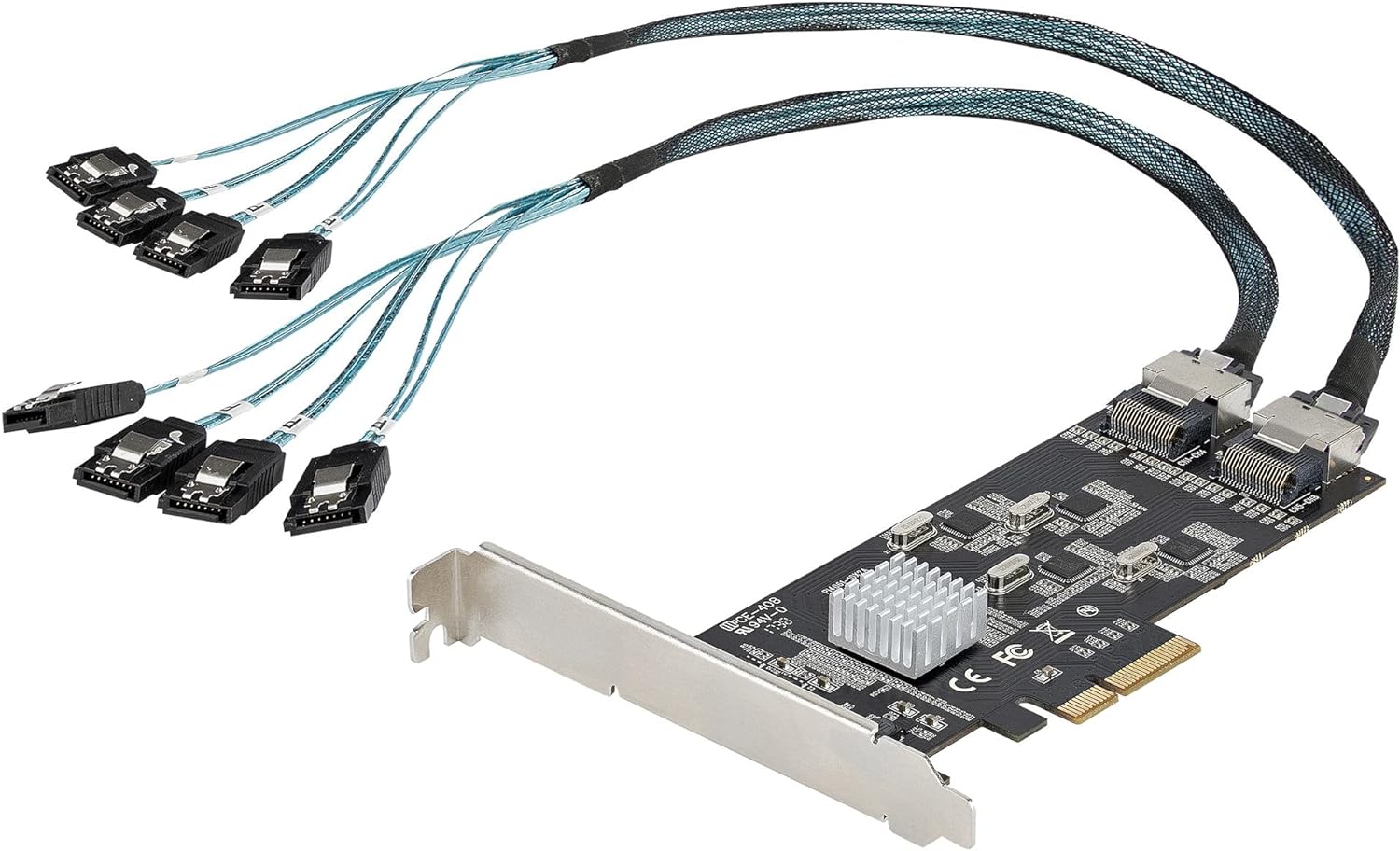 StarTech.com 8 Port SATA PCIe Card – PCI Express 6Gbps SATA Expansion Adapter Card with 4 Host Controllers – SATA PCIe Controller Card – PCI-e x4 Gen 2 to SATA III – SATA HDD/SSD (8P6G-PCIE-SATA-CARD)