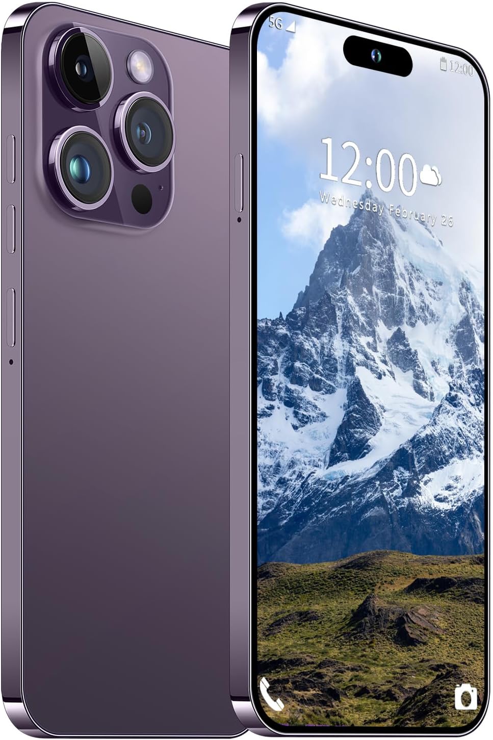 15 Pro MAX Unlocked Phone,Smartphone Battery 6800mAh 6.8″ HD Screen The Phone,Android 13.0 6+256GB with 128GB Memory Card Cell Phone, 5G/Face ID/Fingerprint Lock/GPS (Purple)