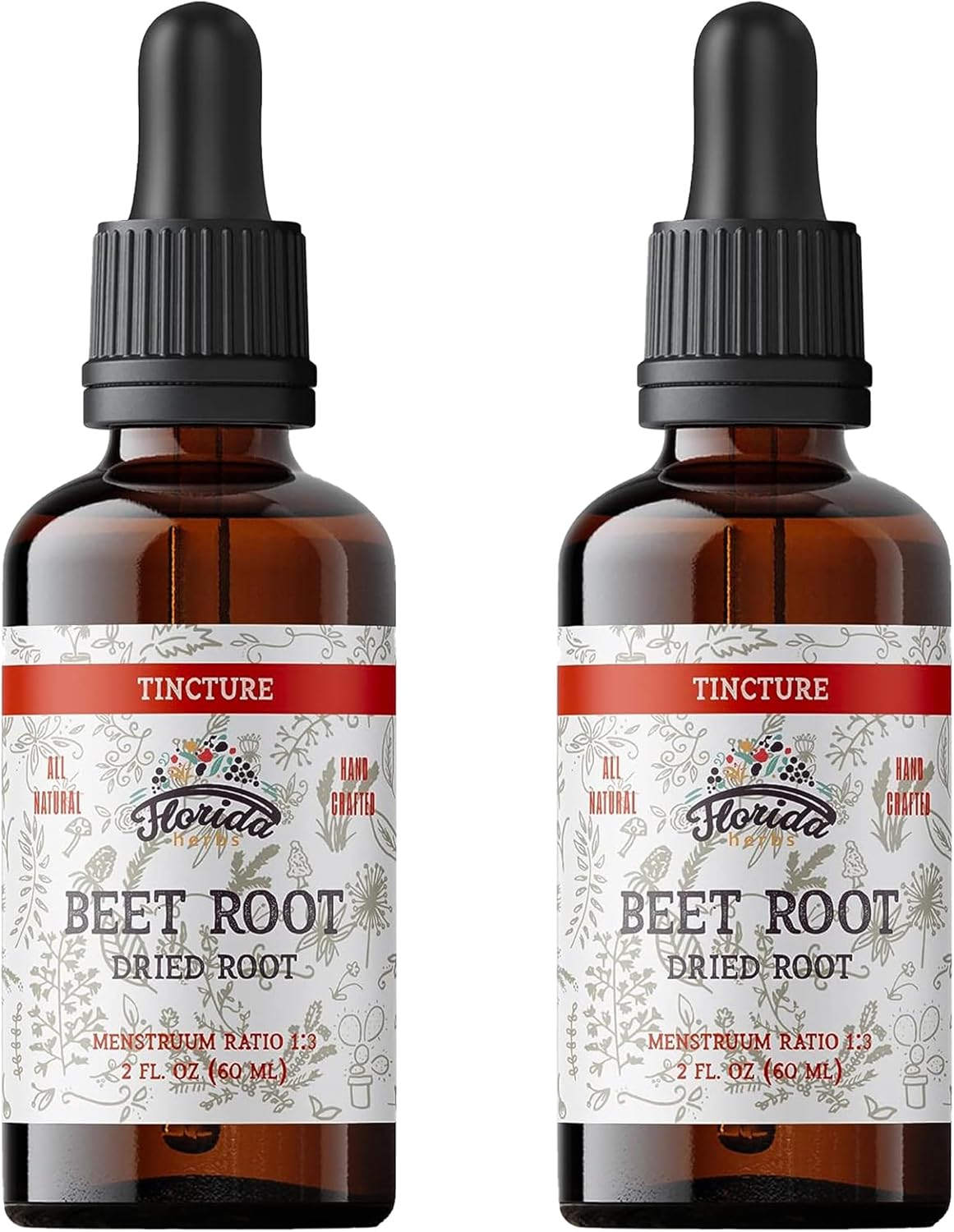 Beet Root Tincture Organic Beet Root Extract (Beta Vulgaris) Dried Root, Organic Supplement, Non-GMO in Cold-Pressed Organic Vegetable Glycerin, 2 Fl Oz Pack of 2