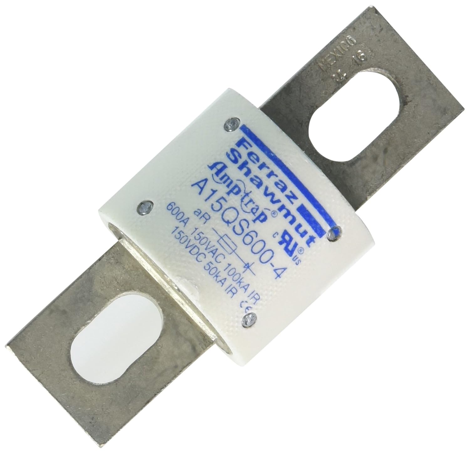 Mersen A15QS Amp-Trap Semiconductor Protection Fuse, 150VAC/DC, 100kA AC/100kA DC, 600 Ampere, 1-1/2″ Diameter x 3-1/2″ Length