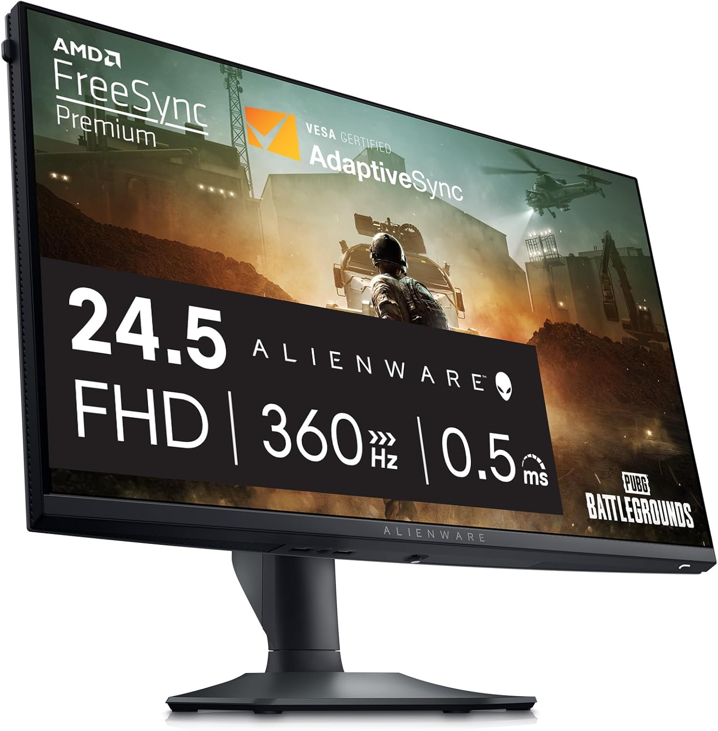 Alienware 25 Gaming Monitor AW2523HF 24.5″ IPS LED FHD – 360Hz – AMD FreeSync – VESA – Monitor (USB, HDMI) Height/Tilt/Swivel/Pivot Adjustability – Dark side of the Moon