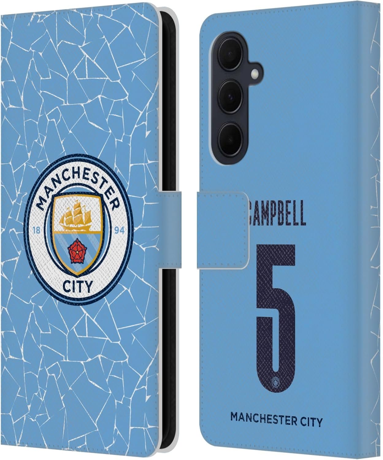 Head Case Designs Officially Licensed Manchester City Man City FC Megan Campbell 2020/21 Women’s Home Kit Group 2 Leather Book Wallet Case Cover Compatible with Samsung Galaxy A35 5G