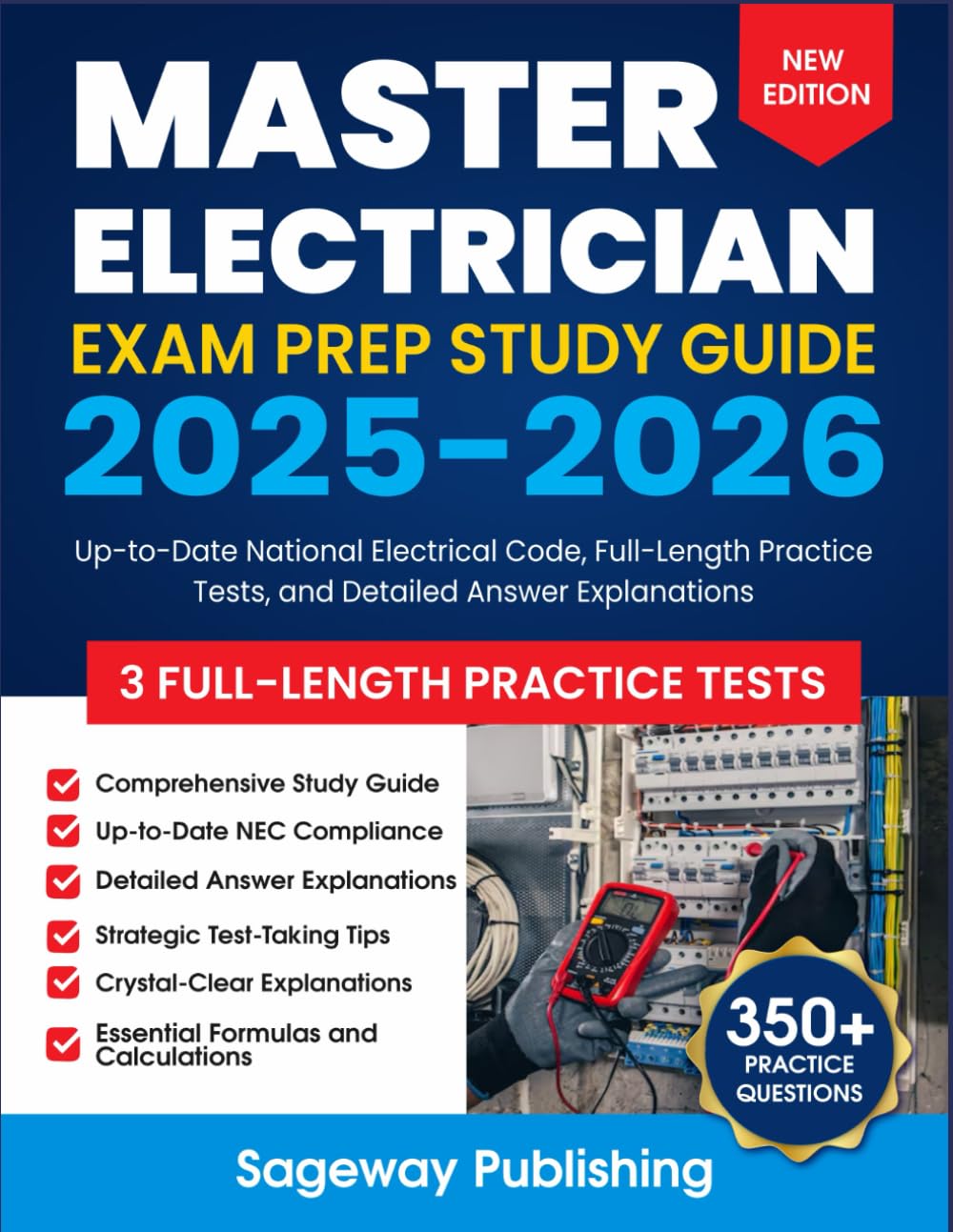 Master Electrician Exam Prep Study Guide: Up-to-Date National Electrical Code, Full-Length Practice Tests, and Detailed Answer Explanations