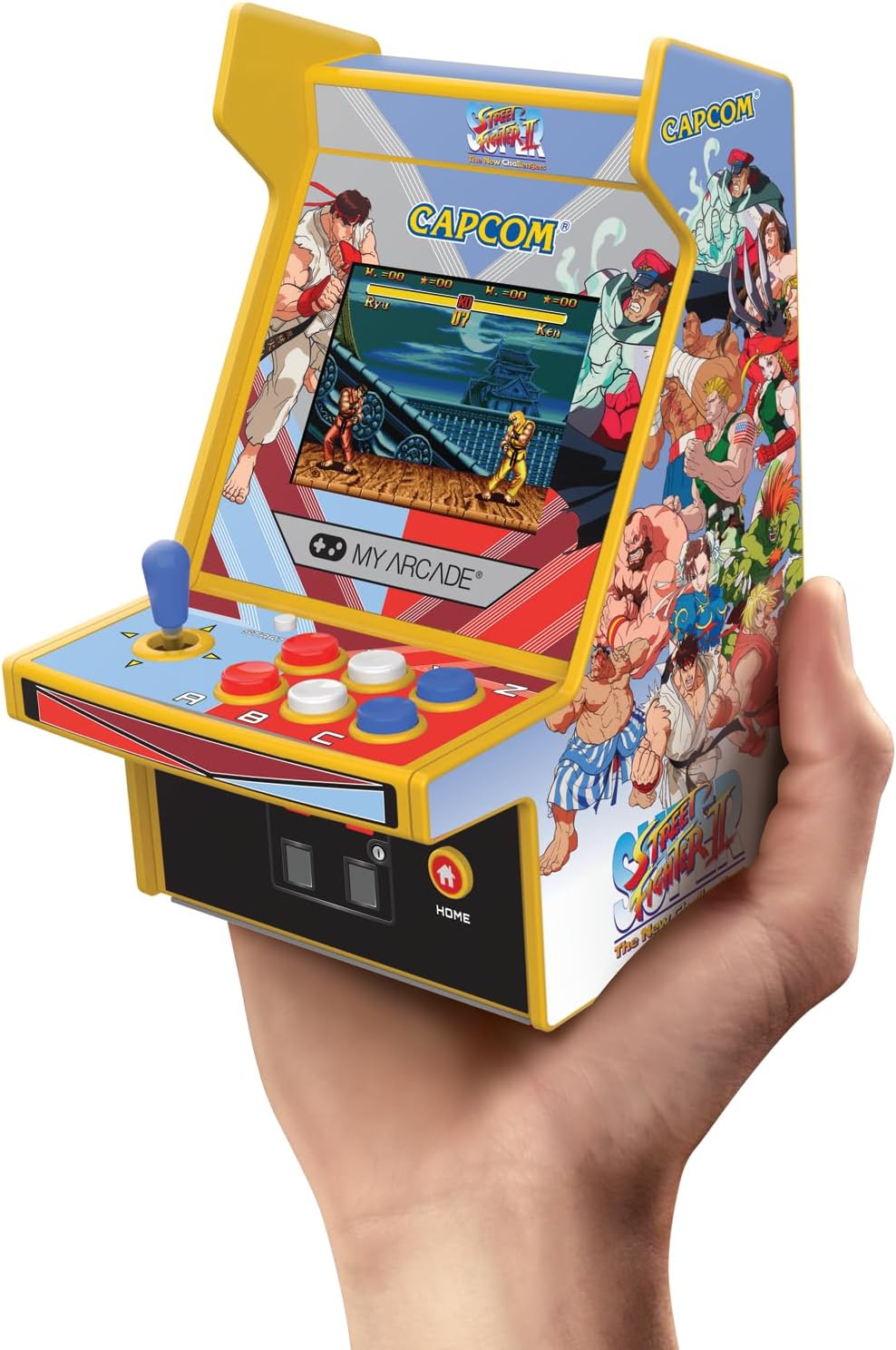 My Arcade Super Street Fighter II Micro Player Pro: Retro Arcades 2 Games in 1, Portable Game, 6.75″ Tiny Arcade Machine, Video Game Collectible