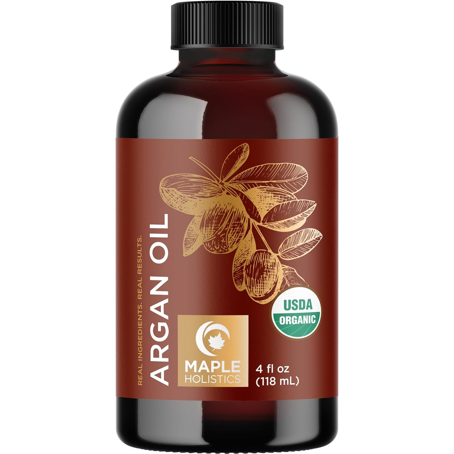 Certified Organic Argan Oil of Morocco – Organic Argan Oil for Hair Skin and Nails Cold Pressed and Unrefined – Organic Argan Oil for Face and Body Care and Organic Hair Oil for Dry Damaged Hair