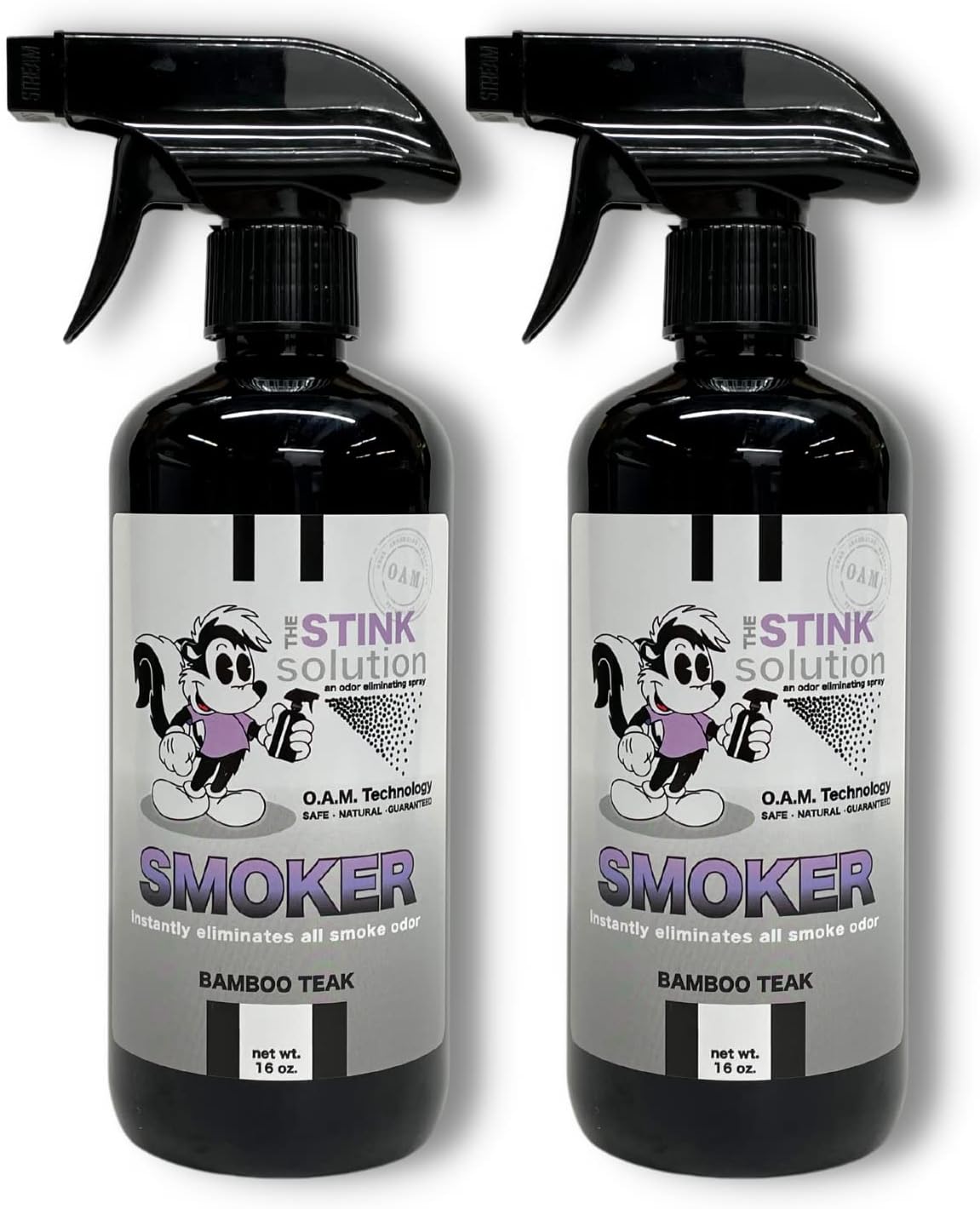 Smoke Odor Eliminator Spray – Completely Remove Smoke Smell From House, Car, Clothes, Hands, Hair, & More – Best Odor Eliminator For Smoke – Bamboo Teak Fragrance – 2 16 oz Bottles