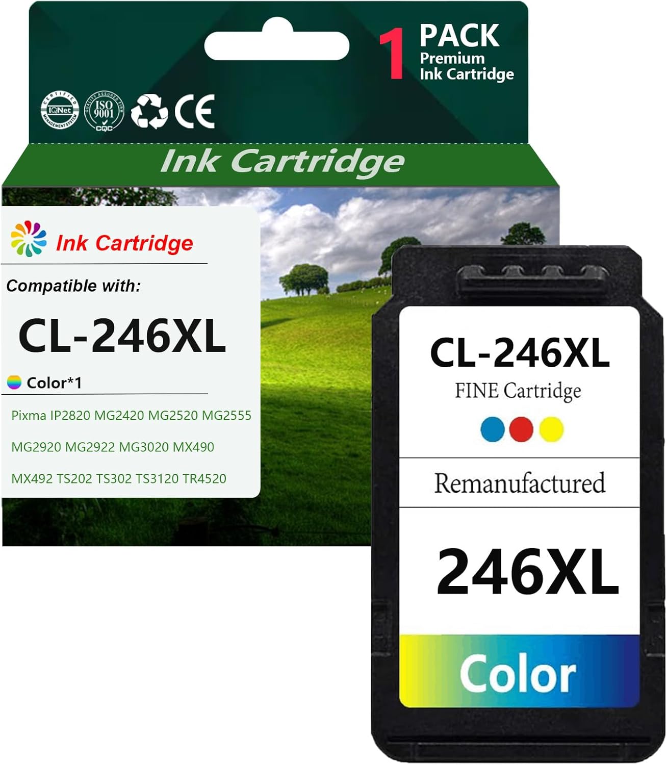 PG-245XL Black CL-246XL Color Ink Cartridges Compatible for Canon PG-245XL CL-246XL for Canon Pixma IP2820 MG2420 MG2520 MG2920 MG2922 MG3020 TR4520 Printers Color