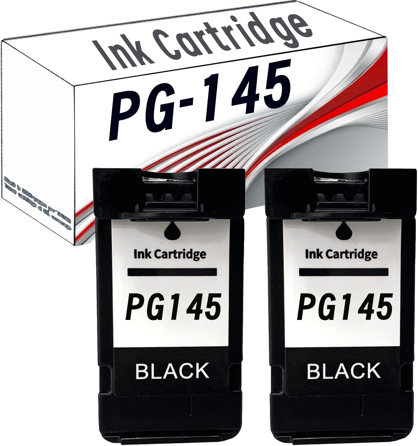 Compatible Printer Ink Cartridge for Canon PG-145 CL-146 145 146 for TS201 TS301 TS3110 TR4510 IP2820 MX491 MG2410 MG2510 MG2910 MG3010 Printer PG-145(2 Black)