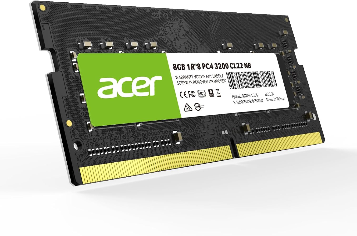 Acer SD100 8GB RAM DDR4 (1x8GB) Laptop Ram 3200 MHz SODIMM PC4-2500 CL22 Memory 1.2v – BL.9BWWA.206