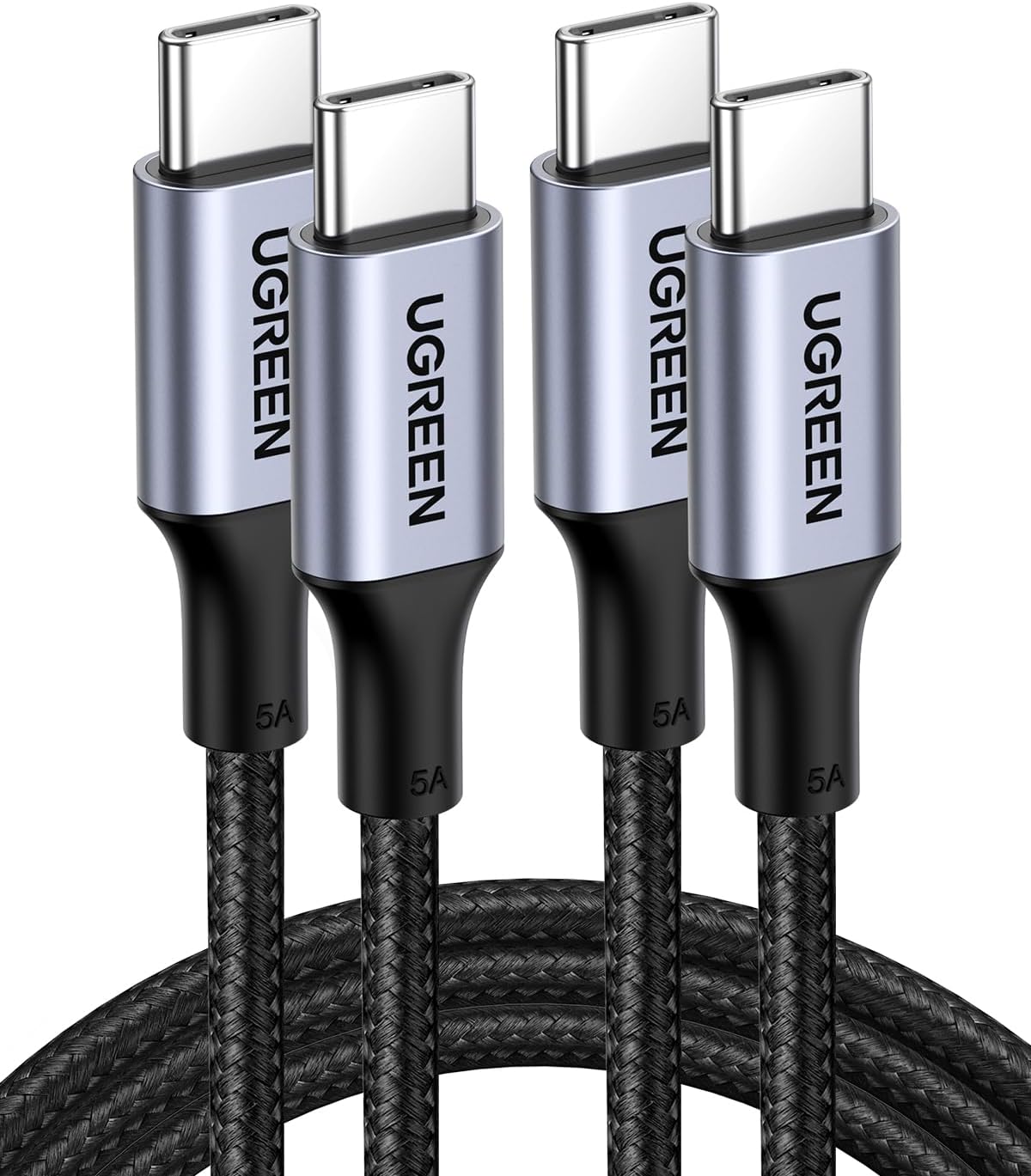 UGREEN USB C to USB C Cable, 100W 2-Pack USB C Charger Cable for iPhone 16/16 Plus/16 Pro/16 Pro Max/15, MacBook Pro, iPad Pro, Dell XPS, Samsung Galaxy S24/S23/S22 Ultra, Switch, Pixel, 3.3FT Black