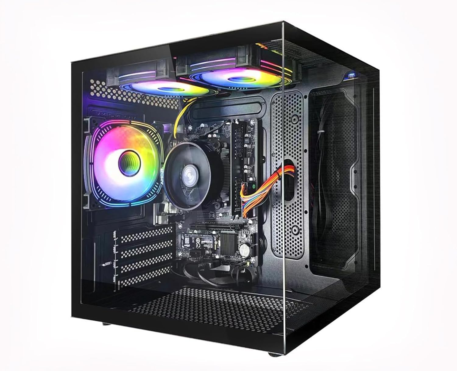 Desktop Computer Intel Core 14th I5-14400 2.5GHz 10Cores 16 Threads UP to 4.7GHz 32G 3200MHz RAM Nvme 1T SSD （CPU Integrated Intel UHD Graphics 730） 650W PSU Prebulilt Gaming PC Black