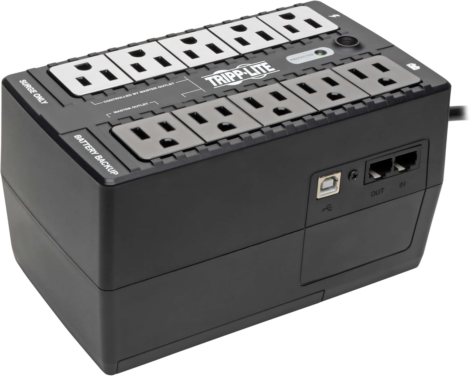 Tripp Lite 550VA UPS Battery Backup Surge Protector Efficient ENERGY-STAR Certified, AVR, 8-Outlet Uninterruptible Power Supply, Dataline Protection, 3-Year Warranty & $100,000 Insurance (ECO550UPS)