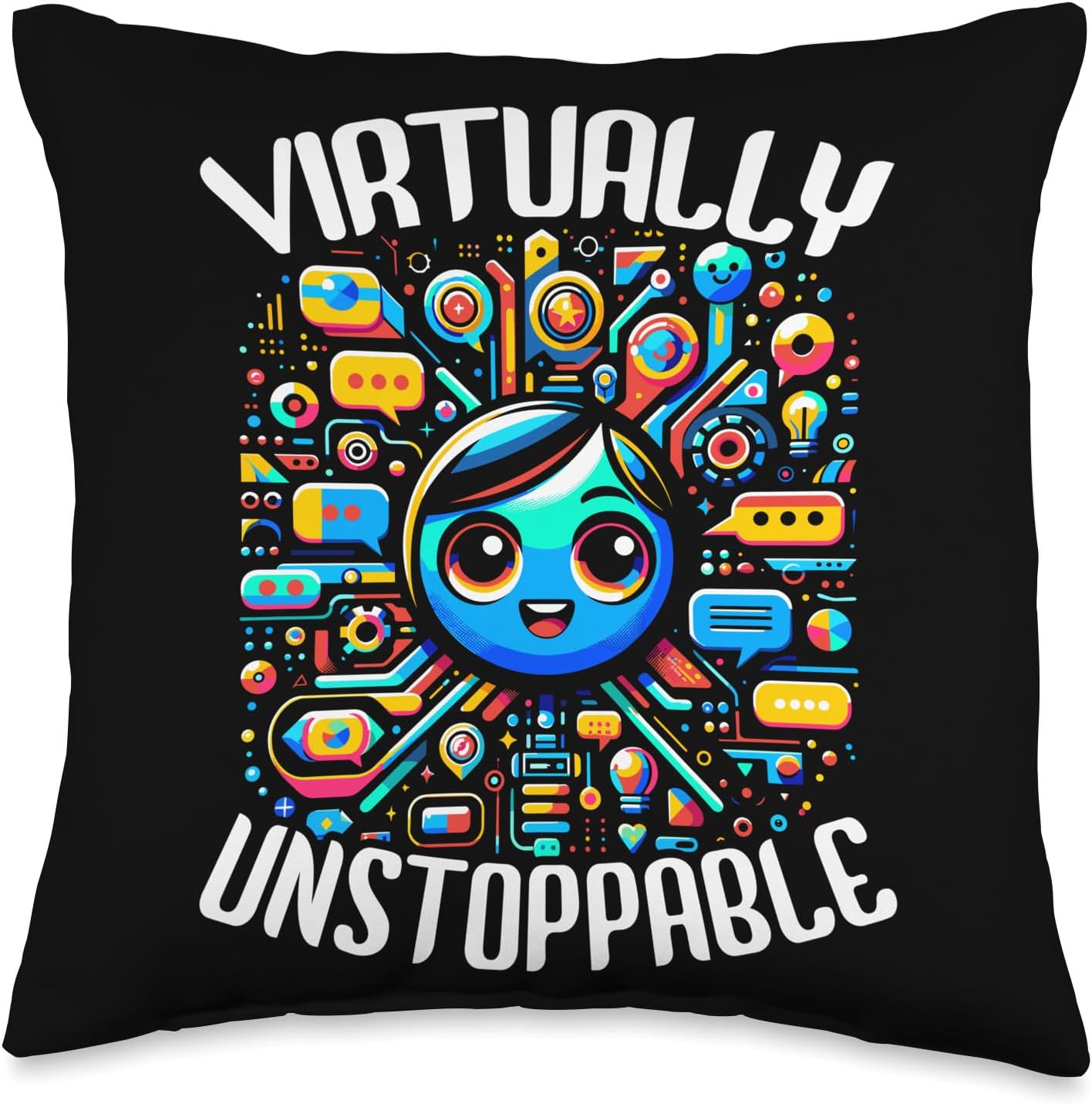 Virtual Assistant Online Job Profession Remote Worker Throw Pillow