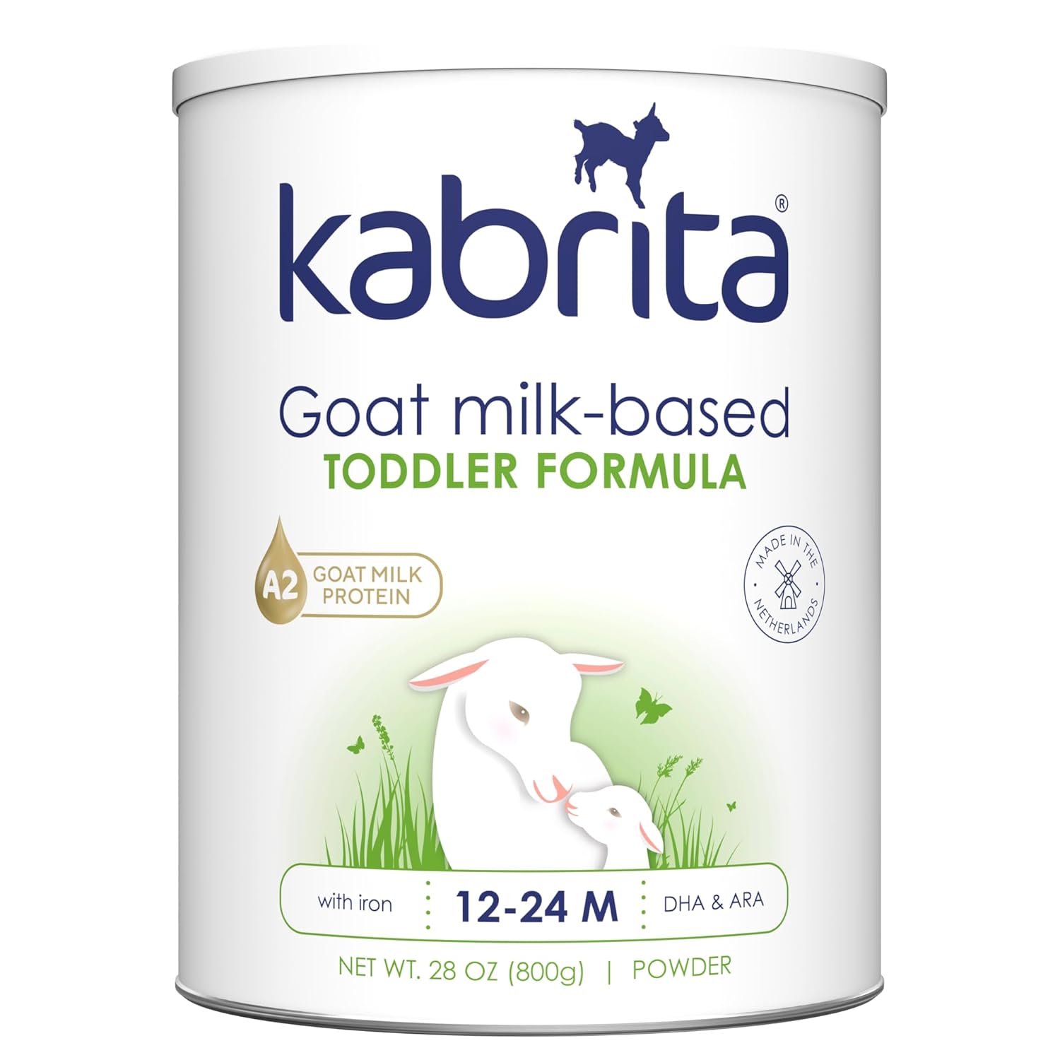 Kabrita Goat Milk Toddler Formula – Easy to Digest Baby Formula 12-24 Months – Contains Vitamin C, D, Iron, DHA, Non-GMO – Gentle on Sensitive Tummies – Formula Supporting Gut Health & Sleep – 28Oz.