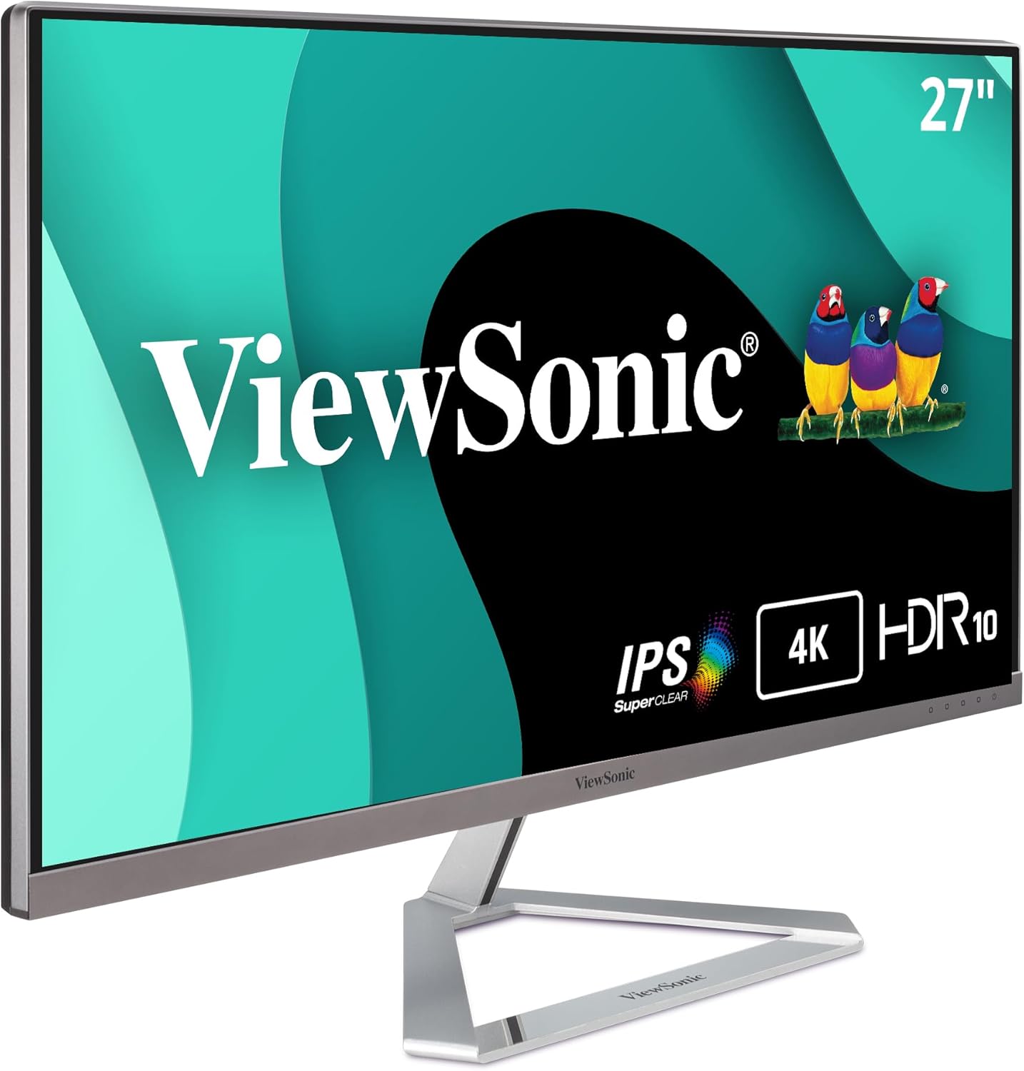 ViewSonic VX2776-4K-MHDU 27 Inch 4K UHD IPS Monitor, 65W USB C, HDR10 Content Support, Thin Bezels, HDMI and DisplayPort