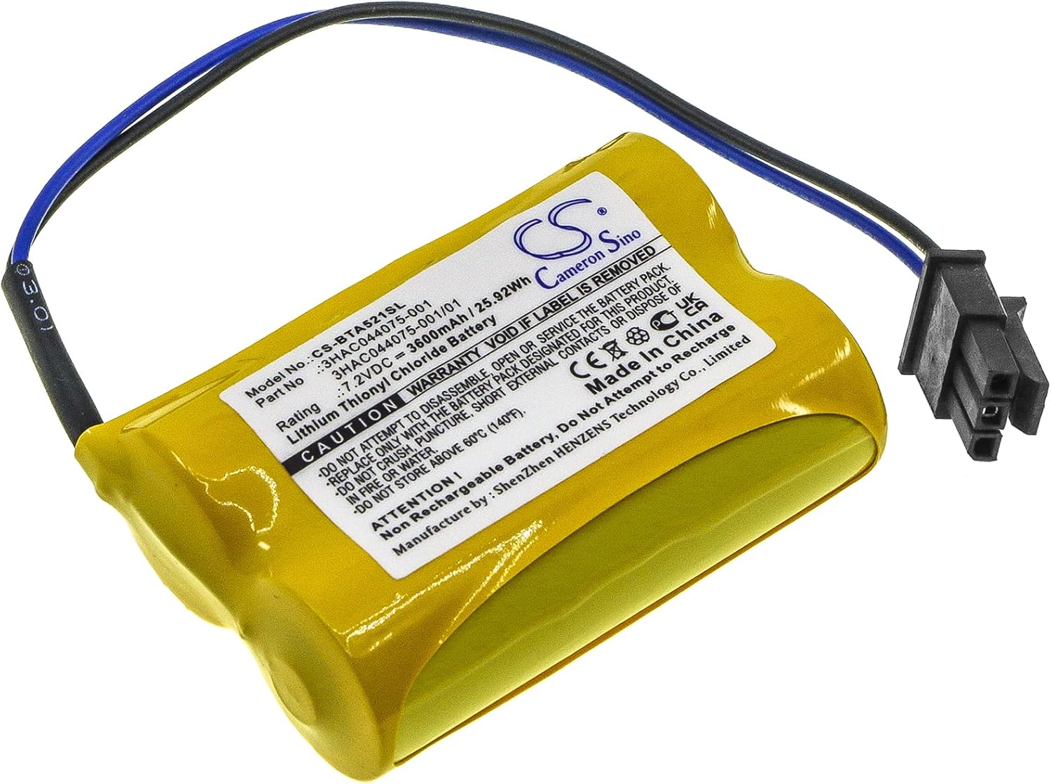 7.2V 3HAC044075-001/01 3HAC044075-001 Battery Replacement for ABB TA521 IRB 7600 IRB 4600 3HAC044075-001 4944 026-4