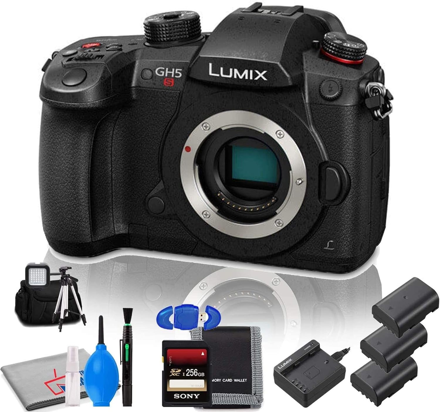 Panasonic Lumix DC-GH5S Mirrorless Micro Four Thirds Digital Camera with Cleaning Kit Fully Loaded Accessory Bundle