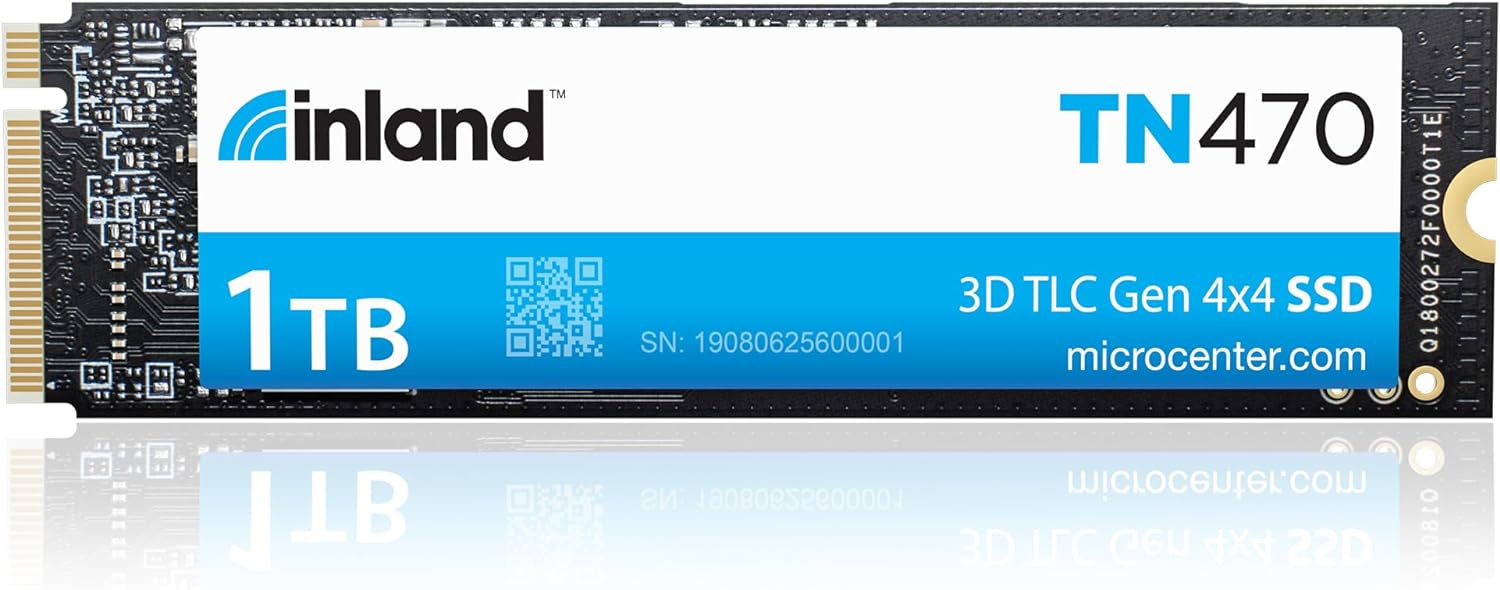 Inland TN470 SSD 1TB Gen4 NVMe M.2 Internal Gaming Solid State Drive, Up to 7,300MB/s, Storage and Memory for Laptop & PC Desktop