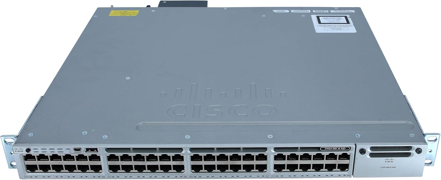 Cisco WS-C3850-48PW-S Catalyst 3850 48-Port PoE IP Base Switch (Renewed)